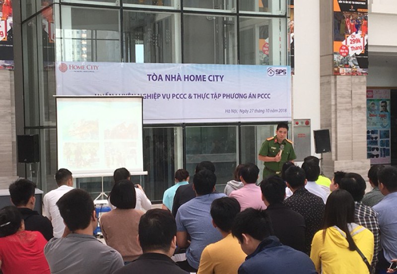 Dự án Home city 177 Trung Kính diễn tập phòng cháy chữa cháy